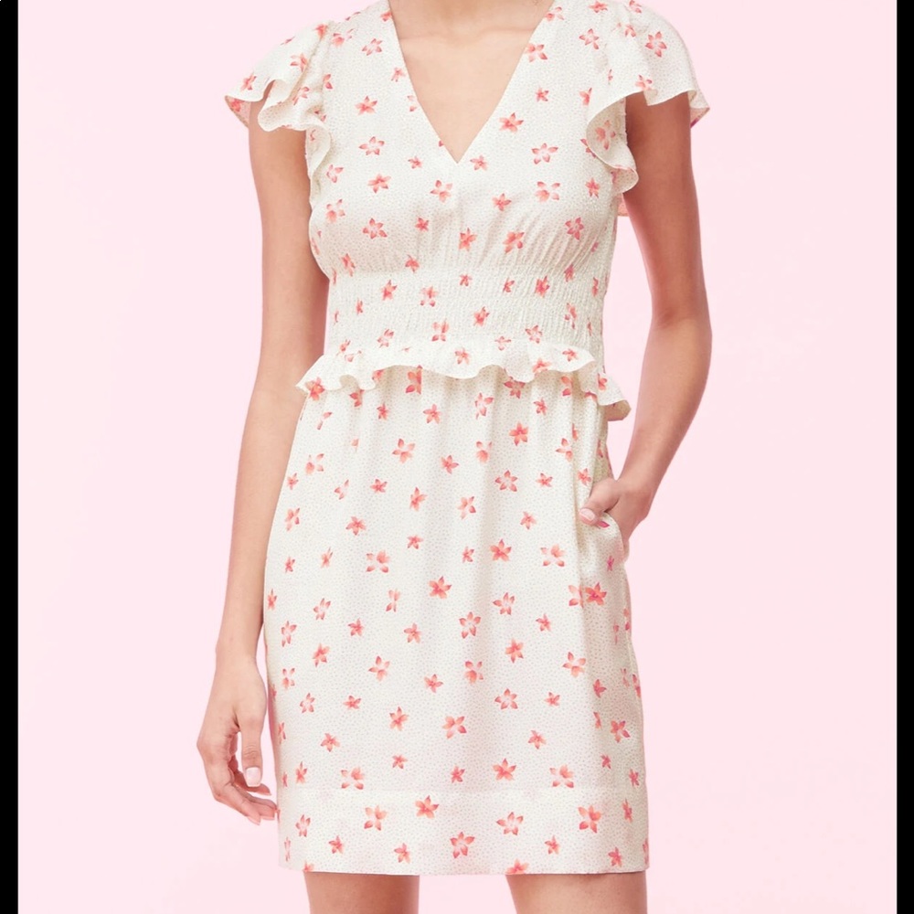 Rebecca Taylor $395 Maui flower smocked dress size medium
